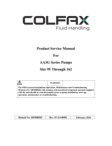 Product Service Manual For AA3G Series Pumps Size