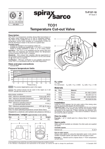 TCO1 Temperature Cut-out Valve