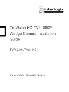 TruVision HD-TVI 1080P Wedge Camera Installation Guide