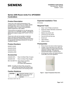 Series 2200 Room Units for APOGEE Controllers