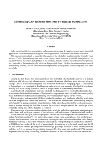 Minimizing CAN response-time jitter by message manipulation