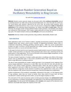 Random Number Generation Based on Oscillatory Metastability in