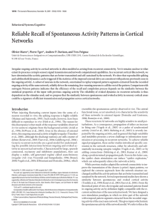 Reliable Recall of Spontaneous Activity Patterns in