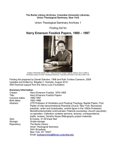 UTS: Harry Emerson Fosdick Papers, 1900-1997