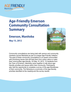 Age-Friendly Emerson Community Consultation Summary