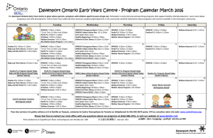 Early Years Calendar March 2016
