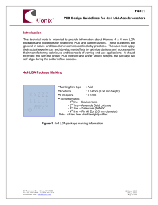 TN011 PCB Design Guidelines for 4x4 LGA Accelerometers