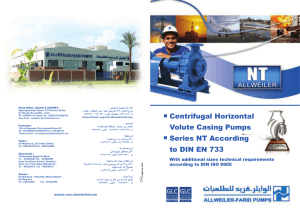 Centrifugal Horizontal Volute Casing Pumps Series NT According to