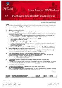 3.7 Plant/Equipment Safety Management