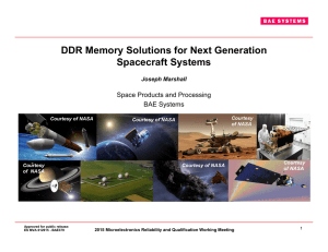 DDR Memory Solutions for Next Generation Spacecraft Systems