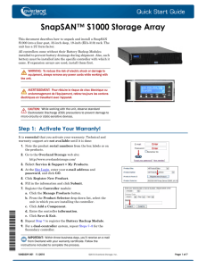 SnapSAN S1000 Storage Array Quick Start Guide