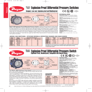 Dwyer Explosion Proof Differential Pressure Switches