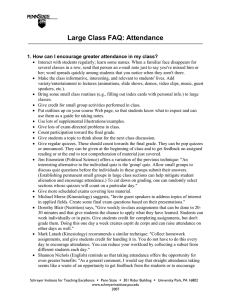 Large Class FAQ: Attendance - Schreyer Institute for Teaching