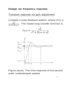 Design via frequency response Transient response via gain