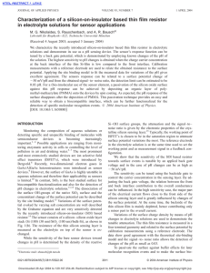 Characterization of a silicon-on-insulator based thin film resistor