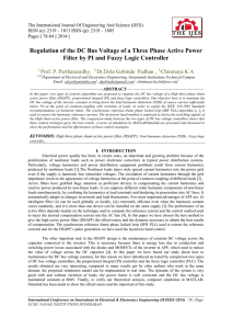 Regulation of the DC Bus Voltage of a Three Phase Active Power