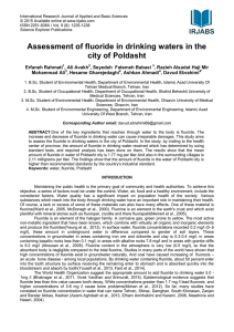 Assessment of fluoride in drinking waters in the city of Poldasht
