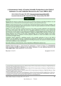 A Scientometric Study of Iranian Scientific Productions in the Field of