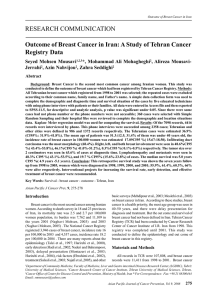 Outcome of Breast Cancer in Iran:A Study of Tehran Cancer Registry