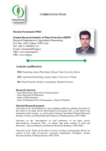 Hossein Farazmand (PhD) Iranian Research Institute of Plant P