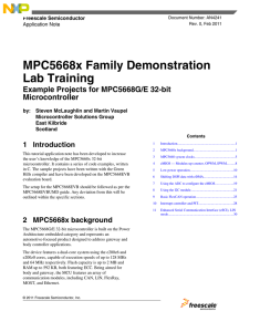 MPC5668x Family Demonstration Lab Training