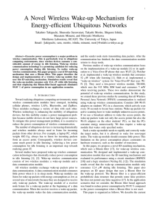 A Novel Wireless Wake-up Mechanism for Energy