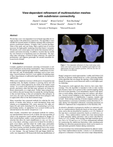 View-dependent refinement of multiresolution meshes with