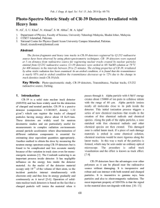 Photo-Spectro-Metric Study of CR-39 Detectors Irradiated with