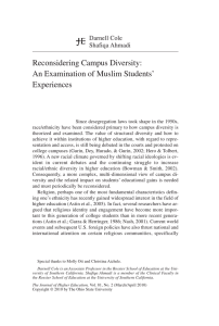 Reconsidering Campus Diversity: An Examination of Muslim