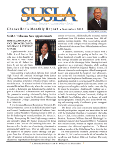 A Monthly Publication of the Office of the Chancellor