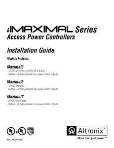 MAXIMAL7 Installation Manual