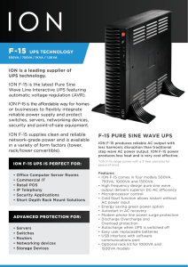 ION F-15 UPS Brochure - Fusion Power Systems