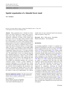 Spatial organisation of a bimodal forest stand