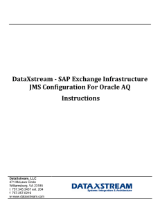 DataXstream SAP Exchange Infrastructure JMS Configuration For