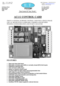 AC1-U CONTROL CARD