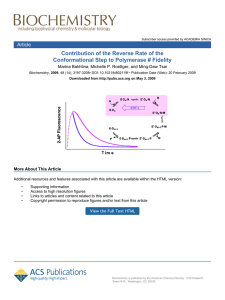 Contribution of the Reverse Rate of the Conformational Step to