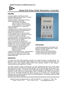 Model 205 PWM Controller Data Sheet