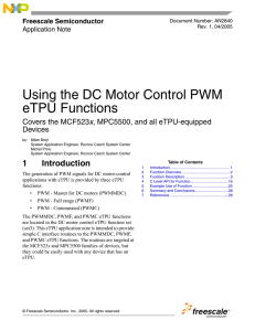 AN2840:Using the DC Motor Control PWM eTPU Functions