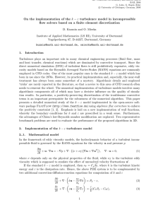 On the implementation of turbulence models in incompressible flow