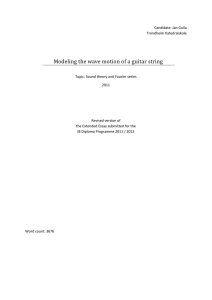 Modeling the wave motion of a guitar string