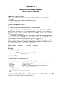 Laboratory 1 Solving differential equations with nonzero initial