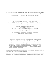 A model for the formation and evolution of traffic jams F. Berthelin(1)