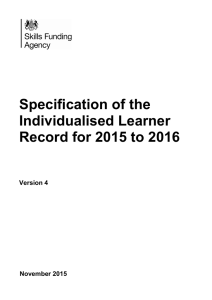 ILR specification 2015 to 2016