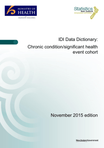 IDI Data Dictionary: Chronic condition/significant health event cohort