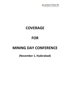 Mining Day Conference November 1, Hyderabad