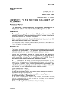 amendments to the resource management act delegations