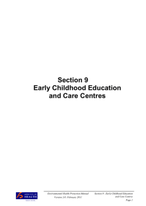 Section 9 Early Childhood Education and Care Centres