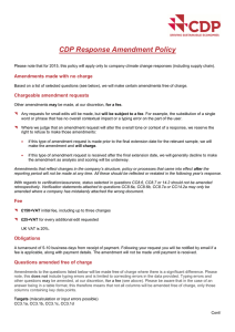 CDP Response Amendment Policy