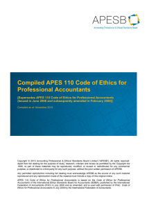 Compiled APES 110 Code of Ethics for Professional Accountants