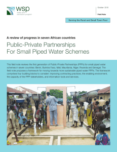 Public-Private Partnerships For Small Piped Water Schemes